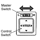 Power rear view mirror control